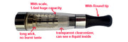 Inspired Vapour EGO CE4 clearomizer vape tank, replacement atomizer for EGO series e-cigarettes, new model.